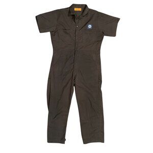 Universal Overall Chicago Chrysler Patch Logo Mens Brown Shop Coveralls Size 46